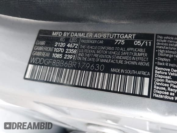 ✅ 2011 Mercedes-Benz C 300 Sport • VIN: WDDGF8BB6BR179630 • Lot: 43863158. Listed on IAAI with 74,201 mi. Free auction sales archive from the USA and detailed vehicle history report at DreamBid. Image 9.