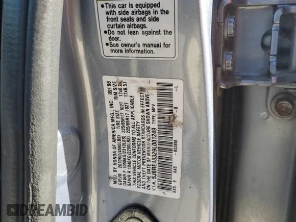 ✅ 2009 Honda CR-V LX • VIN: 5J6RE48329L001249 • Lot: 91966605. Wystawiony na Copart z przebiegiem 209 963 mil. Bezpłatny archiwum sprzedaży aukcyjnych z USA i szczegółowy raport historii pojazdu na DreamBid. Zdjęcie 13.