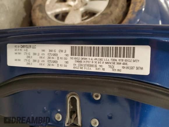 2009 Dodge 1500 SLT с VIN 1D3HV18T09S808186, выставлен на аукционе Copart как лот 75604304 с пробегом 162 069 миль миль и Списание • Salvage title. История ставок и продаж доступна на DreamBid. Изображение 15.