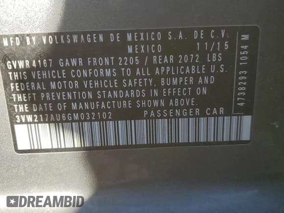 ✅ 2016 Volkswagen Golf TSI SE • VIN: 3VW217AU6GM032102 • Lot: 46749135. Wystawiony na Copart z przebiegiem 46 724 mil. Bezpłatny archiwum sprzedaży aukcyjnych z USA i szczegółowy raport historii pojazdu na DreamBid. Zdjęcie 15.