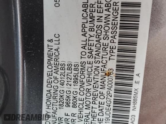 ✅ 2023 Acura Integra Technology • VIN: 19UDE4G72PA000763 • Lot: 90992905. Listed on Copart with 43,019 mi. Free auction sales archive from the USA and detailed vehicle history report at DreamBid. Image 12.