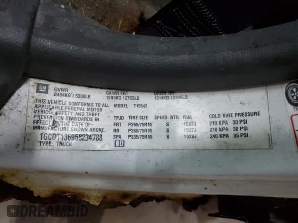 ✅ 2005 Chevrolet Colorado 1SF LS Z71 • VIN: 1GCDT136958234788 • Лот: 52852435. Опубликован ранее на Copart с пробегом 241 018 миль. Бесплатный доступ к архиву аукционных продаж из США и подробный отчёт об истории автомобиля на DreamBid. Изображение 12.