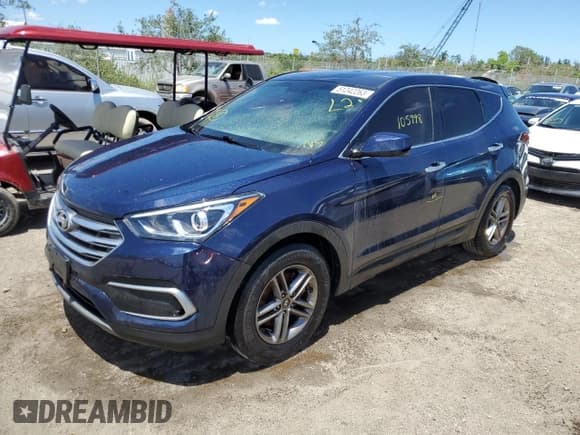 ✅ 2018 Hyundai Santa Fe 2.4L • VIN: 5XYZT3LB9JG556302 • Лот: 51242263. Опубликован ранее на Copart с пробегом 105 998 миль. Бесплатный доступ к архиву аукционных продаж из США и подробный отчёт об истории автомобиля на DreamBid. Изображение 1.