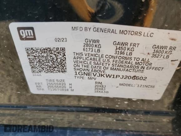 ✅ 2023 Chevrolet Traverse RS • VIN: 1GNEVJKW1PJ206602 • Lot: 82506285. Wystawiony na Copart z przebiegiem 57 493 mil. Bezpłatny archiwum sprzedaży aukcyjnych z USA i szczegółowy raport historii pojazdu na DreamBid. Zdjęcie 13.