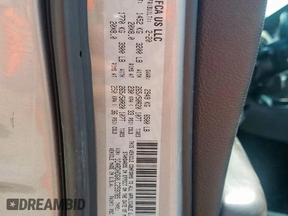 ✅ 2020 Dodge Durango GT • VIN: 1C4RDHDG0LC259785 • Лот: 69137195. Опубликован ранее на Copart с пробегом 119 992 миль. Бесплатный доступ к архиву аукционных продаж из США и подробный отчёт об истории автомобиля на DreamBid. Изображение 14.