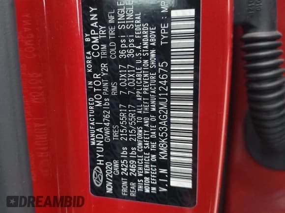 ✅ 2021 Hyundai Kona Ultimate • VIN: KM8K53AG2MU124675 • Лот: 81961333. Опубликован ранее на Copart с пробегом 31 314 миль. Бесплатный доступ к архиву аукционных продаж из США и подробный отчёт об истории автомобиля на DreamBid. Изображение 13.