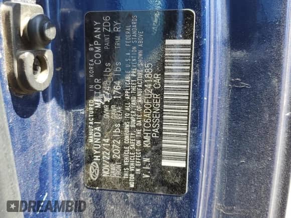 2015 Hyundai Veloster z VIN KMHTC6AD0FU241885, wystawiony jako Copart lot #70447094 z przebiegiem 175 075 mil mil oraz Szkoda całkowita • Salvage title. Historia ofert i sprzedaży dostępna na DreamBid. Obrazek 14.