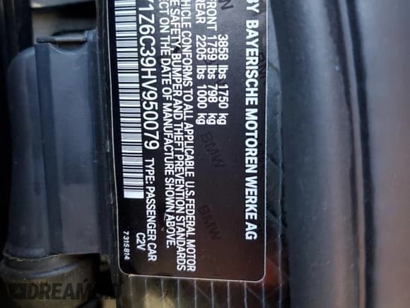 ✅ 2017 BMW i3 • VIN: WBY1Z6C39HV950079 • Lot: 91040495. Listed on Copart with Not provided. Free auction sales archive from the USA and detailed vehicle history report at DreamBid. Image 13.