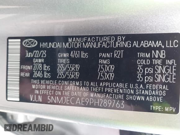 ✅ 2023 Hyundai Tucson Limited • VIN: 5NMJECAE9PH289763 • Lot: 42221337. Listed on IAAI with 16,817 mi. Free auction sales archive from the USA and detailed vehicle history report at DreamBid. Image 9.