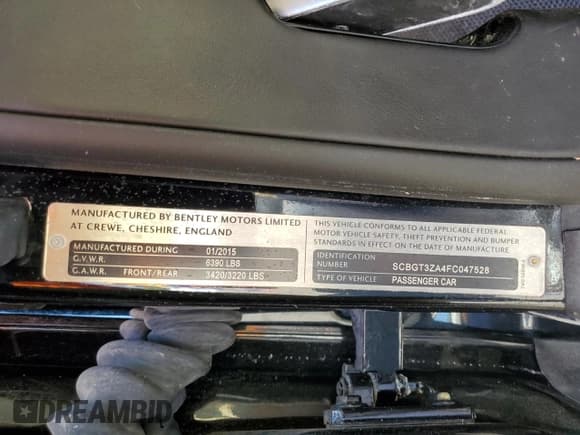 ✅ 2015 Bentley Continental GT • VIN: SCBGT3ZA4FC047528 • Lot: 62536505. Wystawiony na Copart z przebiegiem 10 239 mil. Bezpłatny archiwum sprzedaży aukcyjnych z USA i szczegółowy raport historii pojazdu na DreamBid. Zdjęcie 12.