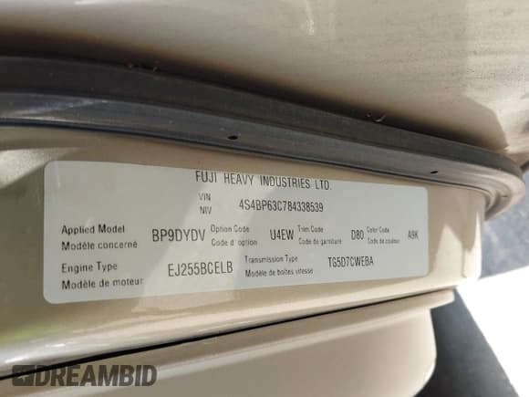 ✅ 2008 Subaru Outback XT Limited • VIN: 4S4BP63C784338539 • Lot: 42204293. Wystawiony na IAAI z przebiegiem 233 305 mil. Bezpłatny archiwum sprzedaży aukcyjnych z USA i szczegółowy raport historii pojazdu na DreamBid. Zdjęcie 9.