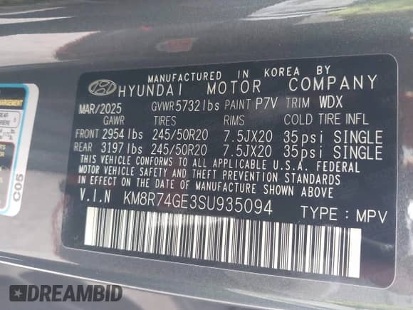 ✅ 2025 Hyundai Palisade Calligraphy • VIN: KM8R74GE3SU935094 • Lot: 43072689. Wystawiony na IAAI z przebiegiem 393 mil. Bezpłatny archiwum sprzedaży aukcyjnych z USA i szczegółowy raport historii pojazdu na DreamBid. Zdjęcie 9.