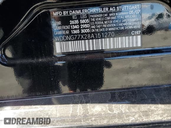 ✅ 2008 Mercedes-Benz S 63 AMG • VIN: WDDNG77X28A151270 • Lot: 51506215. Listed on Copart with 96,527 mi. Free auction sales archive from the USA and detailed vehicle history report at DreamBid. Image 14.