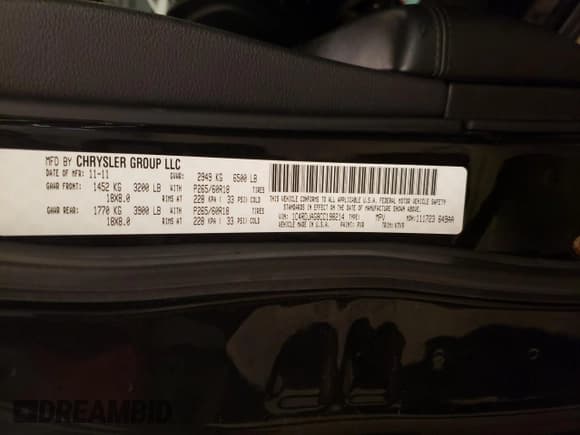 ✅ 2012 Dodge Durango SXT • VIN: 1C4RDJAG8CC198214 • Lot: 52154065. Listed on Copart with 128,787 mi. Free auction sales archive from the USA and detailed vehicle history report at DreamBid. Image 12.