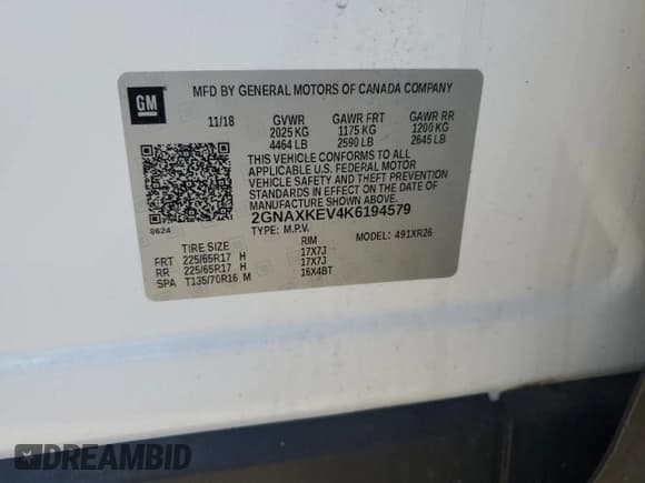 ✅ 2019 Chevrolet Equinox LT • VIN: 2GNAXKEV4K6194579 • Lot: 86815455. Listed on Copart with 76,565 mi. Free auction sales archive from the USA and detailed vehicle history report at DreamBid. Image 13.