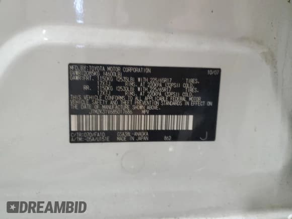 ✅ 2008 Toyota RAV4 Limited • VIN: JTMZK31V685017686 • Lot: 90343015. Listed on Copart with 136,959 mi. Free auction sales archive from the USA and detailed vehicle history report at DreamBid. Image 13.