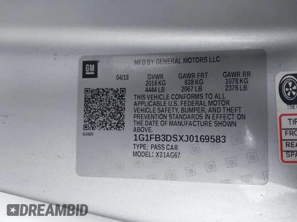 ✅ 2018 Chevrolet Camaro 1LT • VIN: 1G1FB3DSXJ0169583 • Lot: 41475295. Wystawiony na IAAI z przebiegiem 70 231 mil. Bezpłatny archiwum sprzedaży aukcyjnych z USA i szczegółowy raport historii pojazdu na DreamBid. Zdjęcie 9.