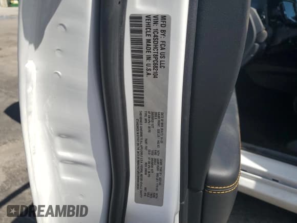 ✅ 2023 Dodge Durango R/T Plus • VIN: 1C4SDHCT8PC682104 • Lot: 68661745. Listed on Copart with 44,750 mi. Free auction sales archive from the USA and detailed vehicle history report at DreamBid. Image 14.