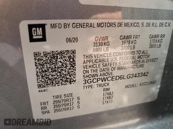 ✅ 2020 Chevrolet Silverado 1500 LT • VIN: 3GCPWCED6LG343342 • Lot: 70312574. Wystawiony na Copart z przebiegiem 47 291 mil. Bezpłatny archiwum sprzedaży aukcyjnych z USA i szczegółowy raport historii pojazdu na DreamBid. Zdjęcie 14.