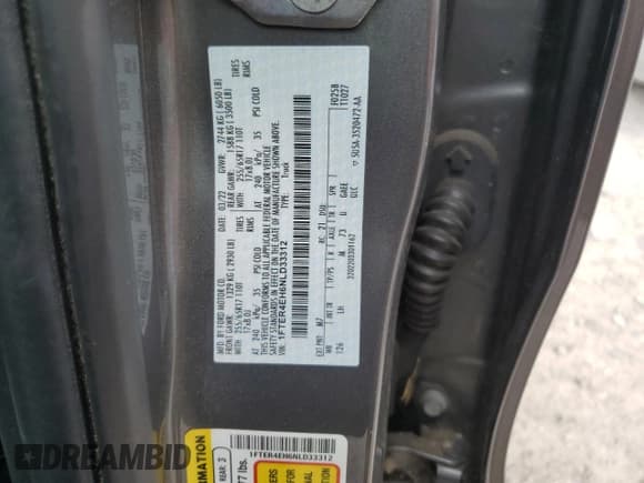 ✅ 2022 Ford Ranger XL • VIN: 1FTER4EH6NLD33312 • Lot: 69124595. Listed on Copart with 56,784 mi. Free auction sales archive from the USA and detailed vehicle history report at DreamBid. Image 12.