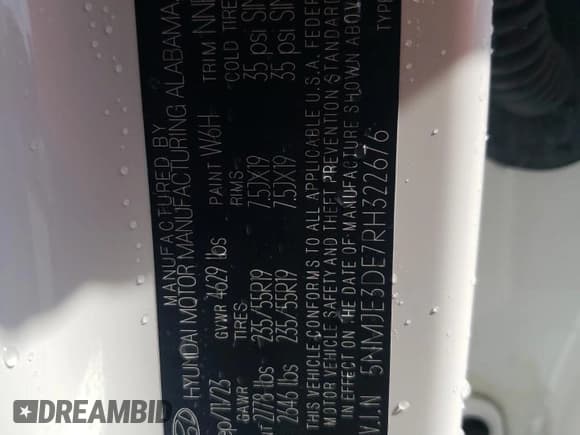 ✅ 2024 Hyundai Tucson Limited • VIN: 5NMJE3DE7RH322676 • Lot: 61221424. Wystawiony na Copart z przebiegiem 9 707 mil. Bezpłatny archiwum sprzedaży aukcyjnych z USA i szczegółowy raport historii pojazdu na DreamBid. Zdjęcie 13.