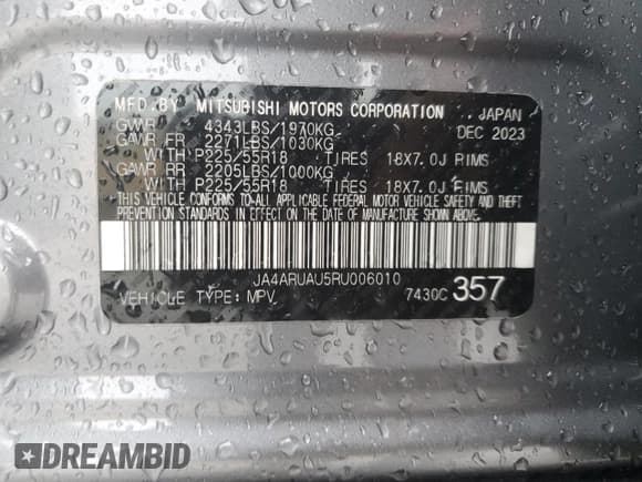 ✅ 2024 Mitsubishi Outlander S • VIN: JA4ARUAU5RU006010 • Лот: 81138005. Опубликован ранее на Copart с пробегом 24 081 миль. Бесплатный доступ к архиву аукционных продаж из США и подробный отчёт об истории автомобиля на DreamBid. Изображение 14.