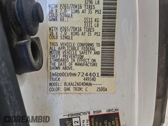 ✅ 2017 Nissan Frontier SV • VIN: 1N6DD0CU9HN724401 • Лот: 84473245. Опубликован ранее на Copart с пробегом 125 314 миль. Бесплатный доступ к архиву аукционных продаж из США и подробный отчёт об истории автомобиля на DreamBid. Изображение 12.