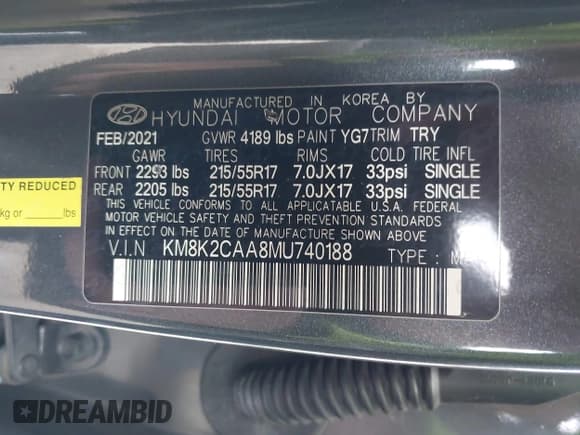 ✅ 2021 Hyundai Kona SEL • VIN: KM8K2CAA8MU740188 • Лот: 43522895. Опубликован ранее на IAAI с пробегом 70 450 миль. Бесплатный доступ к архиву аукционных продаж из США и подробный отчёт об истории автомобиля на DreamBid. Изображение 9.