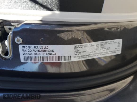 ✅ 2022 Chrysler Pacifica Touring L • VIN: 2C4RC1BG4NR149457 • Lot: 83862055. Wystawiony na Copart z przebiegiem 43 512 mil. Bezpłatny archiwum sprzedaży aukcyjnych z USA i szczegółowy raport historii pojazdu na DreamBid. Zdjęcie 13.