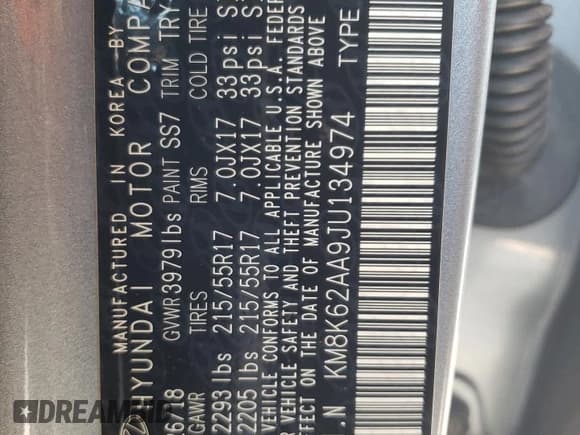 ✅ 2018 Hyundai Kona SEL • VIN: KM8K62AA9JU134974 • Лот: 72682723. Опубликован ранее на Copart с пробегом 33 574 миль. Бесплатный доступ к архиву аукционных продаж из США и подробный отчёт об истории автомобиля на DreamBid. Изображение 14.