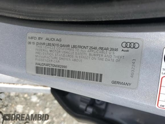 ✅ 2016 Audi A6 Premium Plus • VIN: WAUDFAFC7GN082990 • Lot: 61254245. Wystawiony na Copart z przebiegiem 122 867 mil. Bezpłatny archiwum sprzedaży aukcyjnych z USA i szczegółowy raport historii pojazdu na DreamBid. Zdjęcie 12.