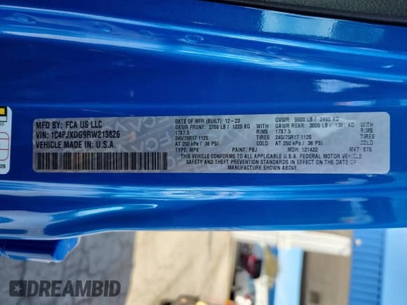 ✅ 2024 Jeep Wrangler Sport S • VIN: 1C4PJXDG9RW213826 • Lot: 81995895. Listed on Copart with 17,139 mi. Free auction sales archive from the USA and detailed vehicle history report at DreamBid. Image 13.