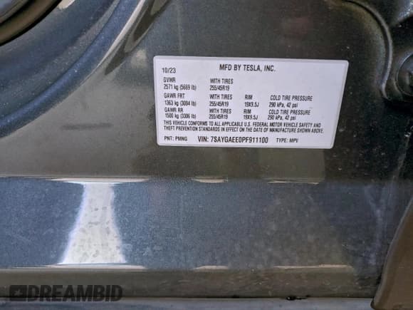 ✅ 2023 Tesla Model Y Long Range • VIN: 7SAYGAEE0PF911100 • Lot: 94993705. Wystawiony na Copart z przebiegiem 24 976 mil. Bezpłatny archiwum sprzedaży aukcyjnych z USA i szczegółowy raport historii pojazdu na DreamBid. Zdjęcie 13.