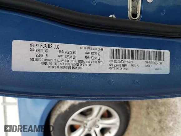 2020 Dodge Charger SXT with VIN 2C3CDXBG4LH154073, listed as a Copart auction lot 85578615 with 108,540 mi miles and Salvage title. Bid and sale history available at DreamBid. Image 12.