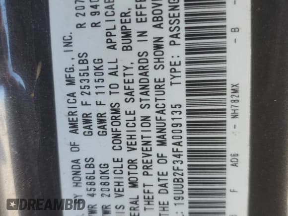 ✅ 2015 Acura TLX V6 • VIN: 19UUB2F34FA009135 • Lot: 89459375. Listed on Copart with 147,945 mi. Free auction sales archive from the USA and detailed vehicle history report at DreamBid. Image 12.