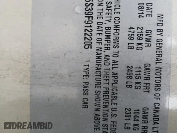 ✅ 2015 Chevrolet Impala LT • VIN: 2G1125S39F9122205 • Лот: 73034724. Опубликован ранее на Copart с пробегом 132 596 миль. Бесплатный доступ к архиву аукционных продаж из США и подробный отчёт об истории автомобиля на DreamBid. Изображение 12.