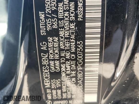 ✅ 1993 Mercedes-Benz 190 • VIN: WDBDA28D1PG007363 • Lot: 53259095. Listed on Copart with 85,393 mi. Free auction sales archive from the USA and detailed vehicle history report at DreamBid. Image 12.