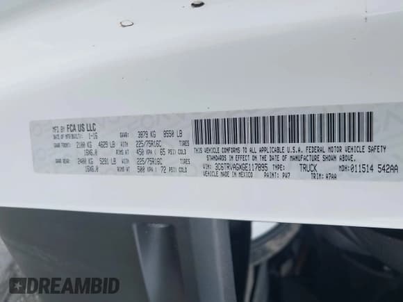 ✅ 2016 Ram ProMaster Cargo • VIN: 3C6TRVAGXGE117895 • Lot: 43241446. Wystawiony na IAAI z przebiegiem 250 374 mil. Bezpłatny archiwum sprzedaży aukcyjnych z USA i szczegółowy raport historii pojazdu na DreamBid. Zdjęcie 9.