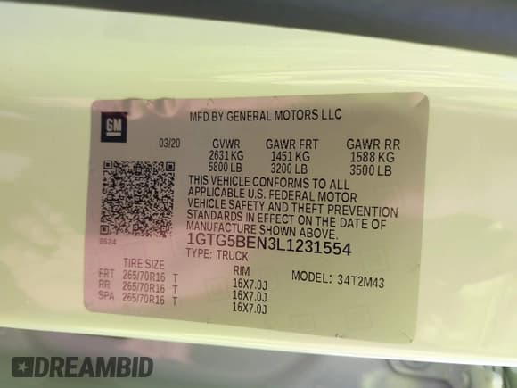 ✅ 2020 GMC Canyon 2WD • VIN: 1GTG5BEN3L1231554 • Lot: 43511887. Wystawiony na IAAI z przebiegiem 36 093 mil. Bezpłatny archiwum sprzedaży aukcyjnych z USA i szczegółowy raport historii pojazdu na DreamBid. Zdjęcie 9.