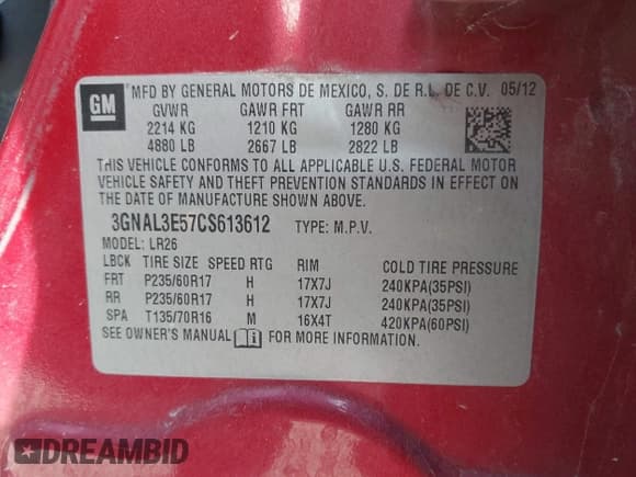 ✅ 2012 Chevrolet Captiva Sport LT • VIN: 3GNAL3E57CS613612 • Lot: 41851605. Wystawiony na IAAI z przebiegiem 288 773 mil. Bezpłatny archiwum sprzedaży aukcyjnych z USA i szczegółowy raport historii pojazdu na DreamBid. Zdjęcie 9.
