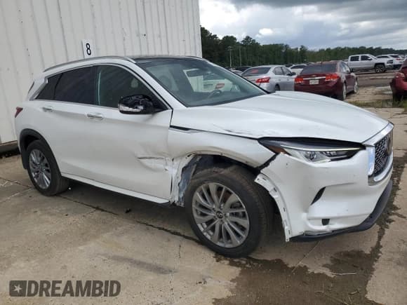 ✅ 2023 Infiniti QX50 Luxe • VIN: 3PCAJ5BA9PF107127 • Lot: 63402535. Listed on Copart with 23,844 mi. Free auction sales archive from the USA and detailed vehicle history report at DreamBid. Image 4.
