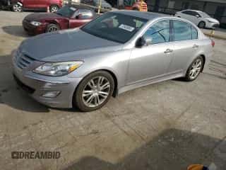 2013 Hyundai Genesis 3.8L z VIN KMHGC4DDXDU235431, wystawiony jako Copart lot #72545984 z przebiegiem 102 739 mil mil oraz Szkoda całkowita • Salvage title. Historia ofert i sprzedaży dostępna na DreamBid. Obrazek 1.