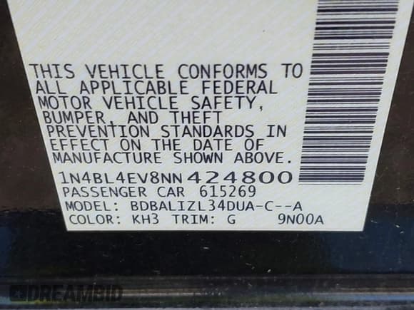 ✅ 2022 Nissan Altima SL • VIN: 1N4BL4EV8NN424800 • Lot: 42565037. Wystawiony na IAAI z przebiegiem 60 773 mil. Bezpłatny archiwum sprzedaży aukcyjnych z USA i szczegółowy raport historii pojazdu na DreamBid. Zdjęcie 9.