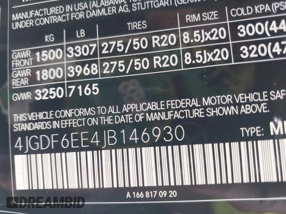 ✅ 2018 Mercedes-Benz GLS 450 • VIN: 4JGDF6EE4JB146930 • Lot: 43770170. Listed on IAAI with 182,941 mi. Free auction sales archive from the USA and detailed vehicle history report at DreamBid. Image 9.