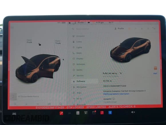 ✅ 2021 Tesla Model Y Standard Range • VIN: 5YJYGDED3MF173455 • Lot: 42591864. Listed on IAAI with 42,726 mi. Free auction sales archive from the USA and detailed vehicle history report at DreamBid. Image 7.