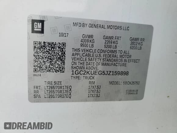 ✅ 2018 Chevrolet Silverado 2500HD Work Truck • VIN: 1GC2KUEG5JZ159898 • Лот: 66037865. Опубликован ранее на Copart с пробегом 208 499 миль. Бесплатный доступ к архиву аукционных продаж из США и подробный отчёт об истории автомобиля на DreamBid. Изображение 12.