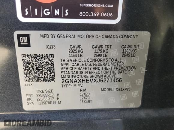 ✅ 2018 Chevrolet Equinox LS • VIN: 2GNAXHEVXJ6271456 • Lot: 89664365. Listed on Copart with 172,196 mi. Free auction sales archive from the USA and detailed vehicle history report at DreamBid. Image 13.