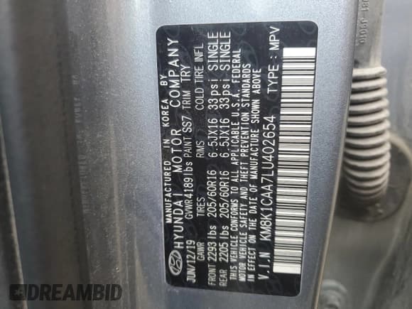 ✅ 2020 Hyundai Kona SE • VIN: KM8K1CAA7LU402654 • Лот: 74929214. Опубликован ранее на Copart с пробегом 35 413 миль. Бесплатный доступ к архиву аукционных продаж из США и подробный отчёт об истории автомобиля на DreamBid. Изображение 13.