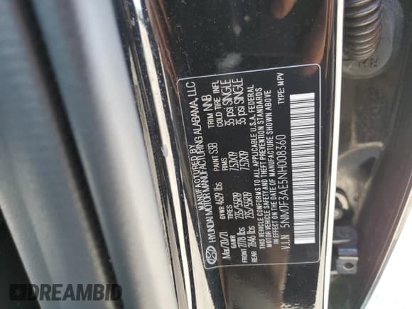 ✅ 2022 Hyundai Tucson SEL • VIN: 5NMJF3AE5NH008360 • Lot: 73847704. Wystawiony na Copart z przebiegiem Nie podano. Bezpłatny archiwum sprzedaży aukcyjnych z USA i szczegółowy raport historii pojazdu na DreamBid. Zdjęcie 14.