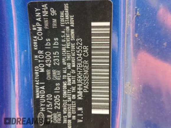 ✅ 2011 Hyundai Genesis Coupe Grand Touring • VIN: KMHHU6KH7BU045523 • Lot: 60708495. Wystawiony na Copart z przebiegiem Nie podano. Bezpłatny archiwum sprzedaży aukcyjnych z USA i szczegółowy raport historii pojazdu na DreamBid. Zdjęcie 12.